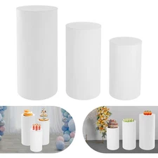 3x Pedestal Flower Stand Party Cylinder Pedestal Wedding Home Display Decoration