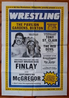 British Wrestling Poster Buxton 28/2/1990 Large Size