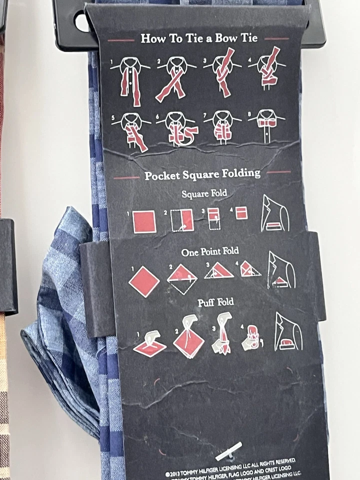 Мужской галстук-бабочка TOMMY HILFIGER + квадратный набор с подходящим карманом, лот из 2 наборов, новый без ценников - Изображение 4 из 4