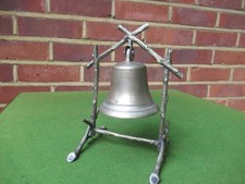 ANTIQUE SILVER PLATED DINNER BELL GONG