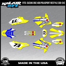 Graphics Kit for Suzuki DRZ400 Polisport Restyle  (2000-2024) Factory - YELLOW