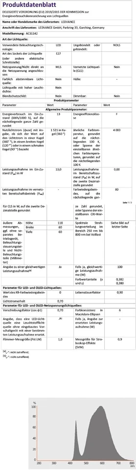 Lampadina LED E27 Osram 4000K 14W = 100W, Bianco Freddo, 3 Pezzi, Opaca - Immagine 3 di 4