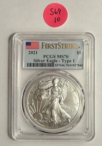2021 $1 Type 1 American Silver Eagle PCGS MS70 First Strike