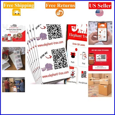 80 Color-Coded QR Storage Labels for Bins, Moving & Inventory Organization