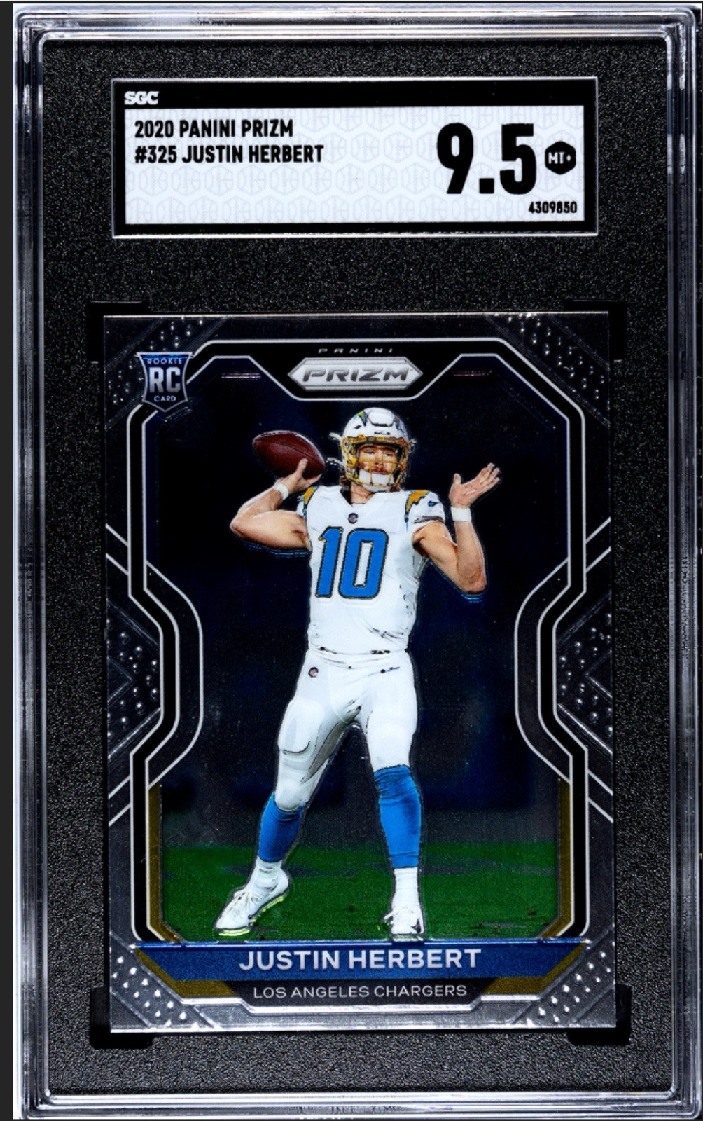 2020 Panini Prizm - Rookie Justin Herbert #325 (RC) SGC 9.5 Mint+