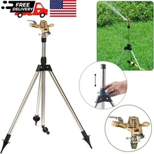 Impact Sprinkler Tripod Base Large Area Water Sprinkler for Lawn Yard Garden US
