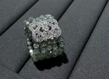 High quality Lab Created AAAA 925 Sterling Silver Green Sapphire Ring 1Pcs