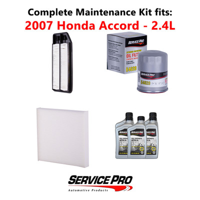 2007 Honda Accord 2.4L Complete Cabin, Air & Oil Filter Kit (5W-20)