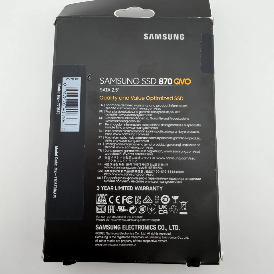 READ Sealed Samsung 870 QVO 8TB 2.5" SATA III Internal SSD (MZ-77Q8T0B/AM) - Image 3 of 3