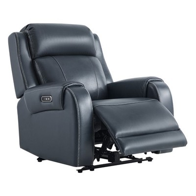 CHITA Genuine Leather Power Recliner, Wall Hugger w/ Power Headrest, USB/Type-C