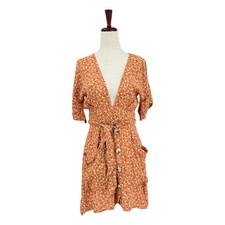 Faithfull the Brand St Lucia Floral Animal Print Mini Dress Size Small 4