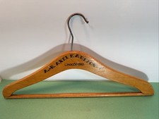 A/B Axel Karlson  Co Haberdashery Linkoping VINTAGE SWEDEN WOOD CLOTHES HANGER