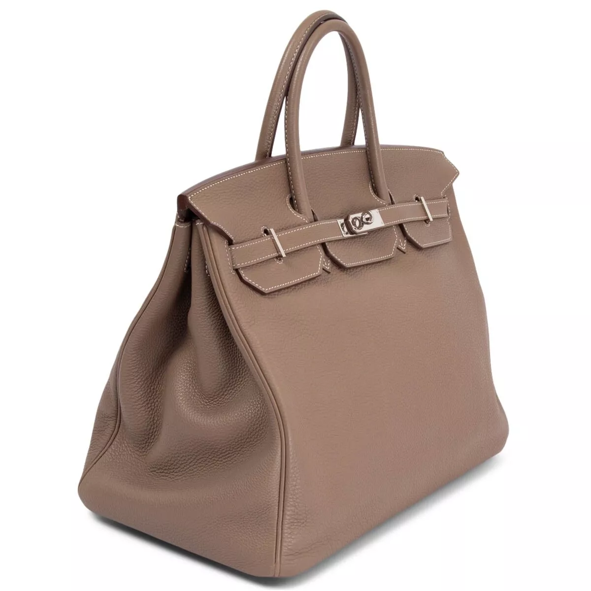 TOGO Leather Designer Tote Bag - Etoupe