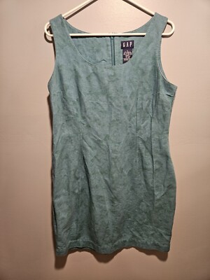Gap Dress Womens 12 Teal Blue Floral Linen Cotton Pencil Mini Back Zip  Summer | eBay