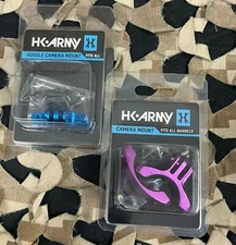 NEW HK Army Action Sports Goggle/Barrel Camera Mount Package-2 Mounts-Prp/Blue