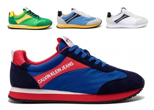 Scarpe da uomo Calvin Klein S0615 estive casual basse da passeggio tela  sneaker | eBay