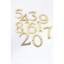 3" Polished Brass Slim Face Fix House Front Door Numbers