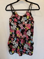 Harmony And Havoc Women's Black Floral One Piece Jumper Romper Sz Medium