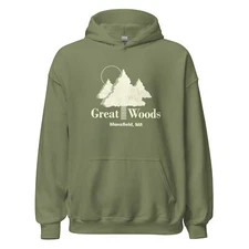 Great Woods Hoodie - Mansfield, MA | Retro Concert Venue Sweatshirt