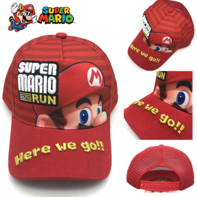 Super Mario Run cotton cap Adjustable snapback embroidery Net baseball cap