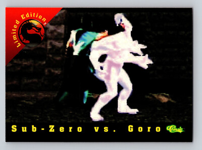 1994 Classic Mortal Kombat Arcade Preview #LE7 Sub-Zero vs Goro Insert Card