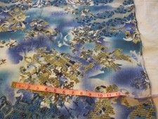 Polyester fabric-large floral design on shades of blue-1 yd 17" x 60"