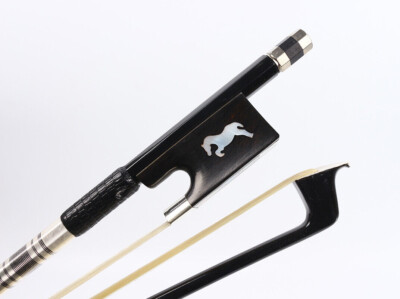  new black Carbon fiber Advanced Violin Bow Inlay small horse style Frog