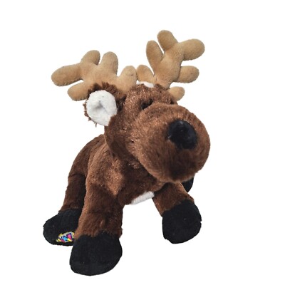 Ganz Webkinz Reindeer Brown Christmas Plush Stuffed Animal No Code HM137 8.5''
