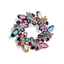 Flower Crystal Brooches For Women Rhinestone Fashion Elegant Brooch Pin 
