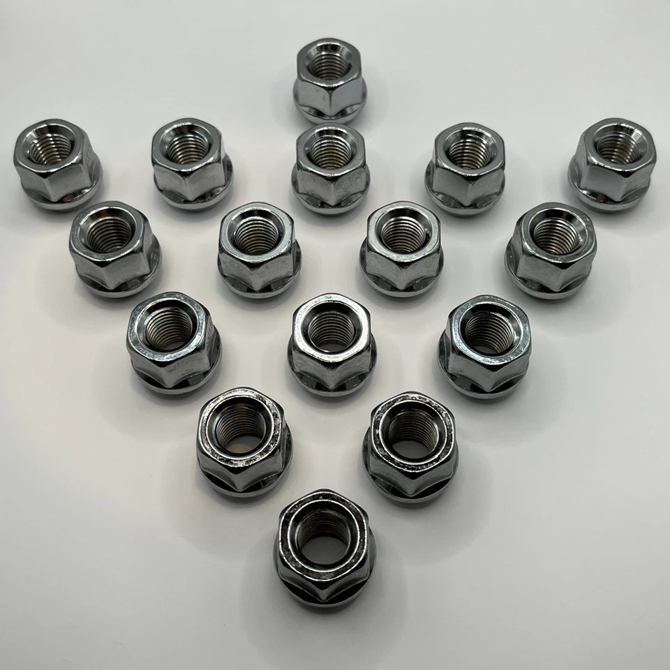 Tuercas de rueda abiertas M12x1,5 (plateadas) x 16 para Mazda 121 323 626 929 Bongo Foto 3 de 4