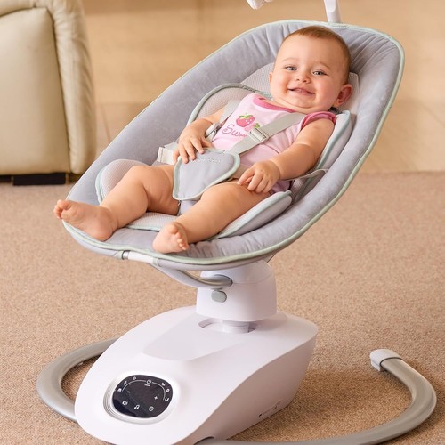 Momcozy CocoSway Cojines Columpio Bebé Recién Nacido Inserto NUEVO Gris con Borde Como Nuevo NUEVO - Imagen 7 de 9