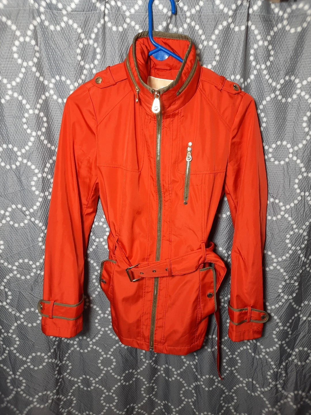 Giacca antipioggia arancione leggera Michael Kors taglia small