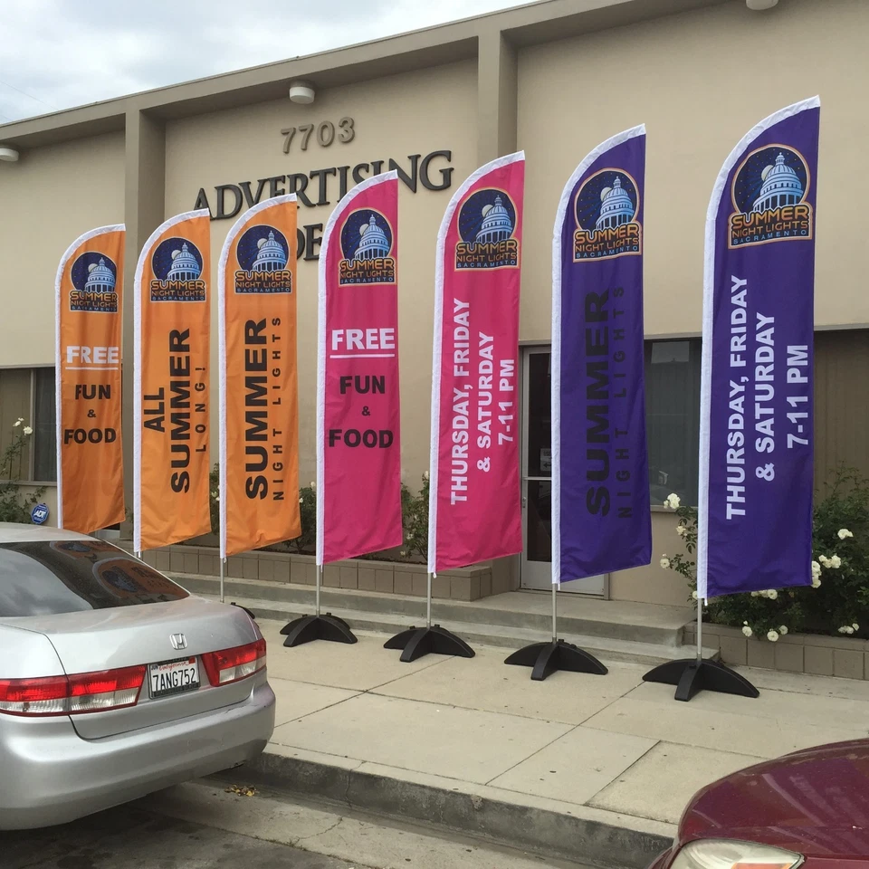 Bandera publicitaria Swooper alta personalizada a todo color de 15' impresión digital Foto 2 de 4