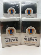 Beckett Shield Large Size Semi-Rigid Sleeves 4 Packs of 50, 200 Total