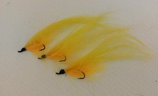 3 x Sunray Shadow  ,yellowsunburst size 8 singles SALMON fishing  flies Ref.0174
