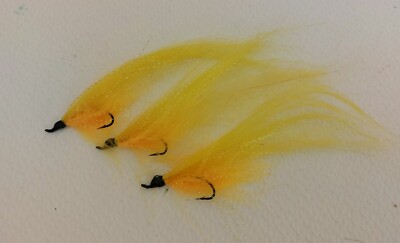 3 x Sunray Shadow, Yellow Sunburst Größe 8 Singles LACHS Angeln Fliegen Ref.0174