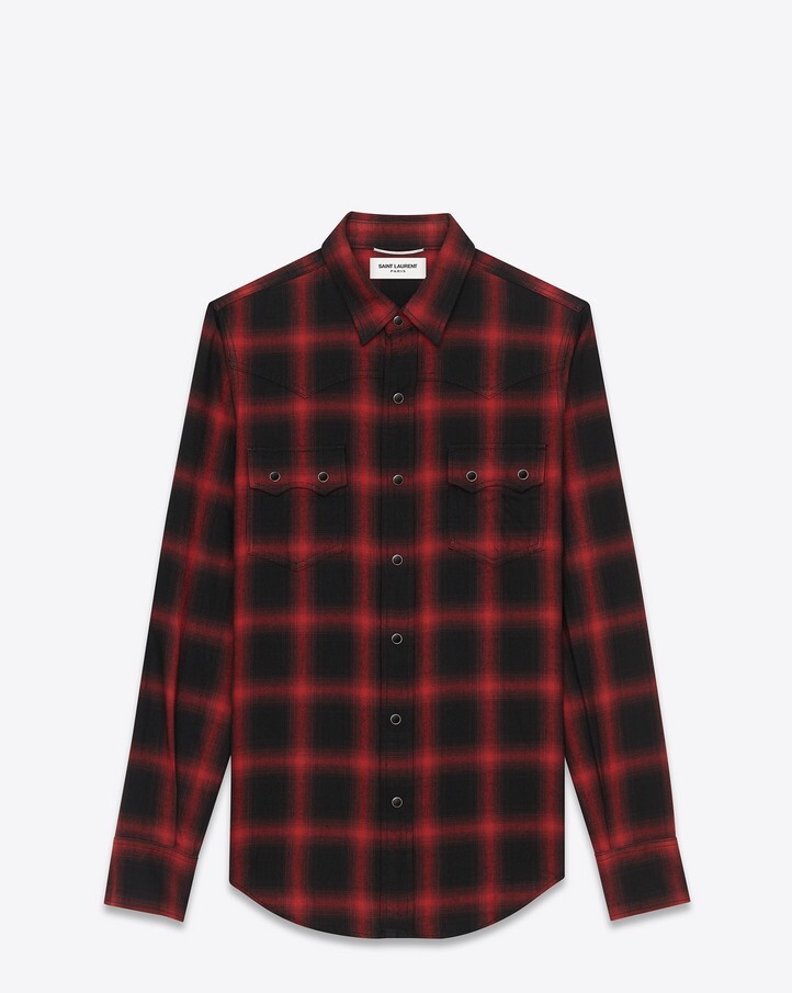 SAINT LAURENT CAMICIA WESTERN AW15 NASHVILLE HEDI SLIMANE