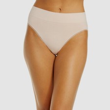  15 Wacoal Womens Beige Solid Feeling Flexible High Cut Brief Panty Size L