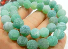 10mm Green Frost Dream Fire Dragon Veins Agate Gems Round Loose Beads 15''