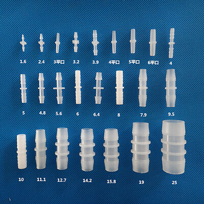 Kunststoff Gerade Schlauchverbinder Schlauchverbindungsrohre 1.6mm~25mm Weiß