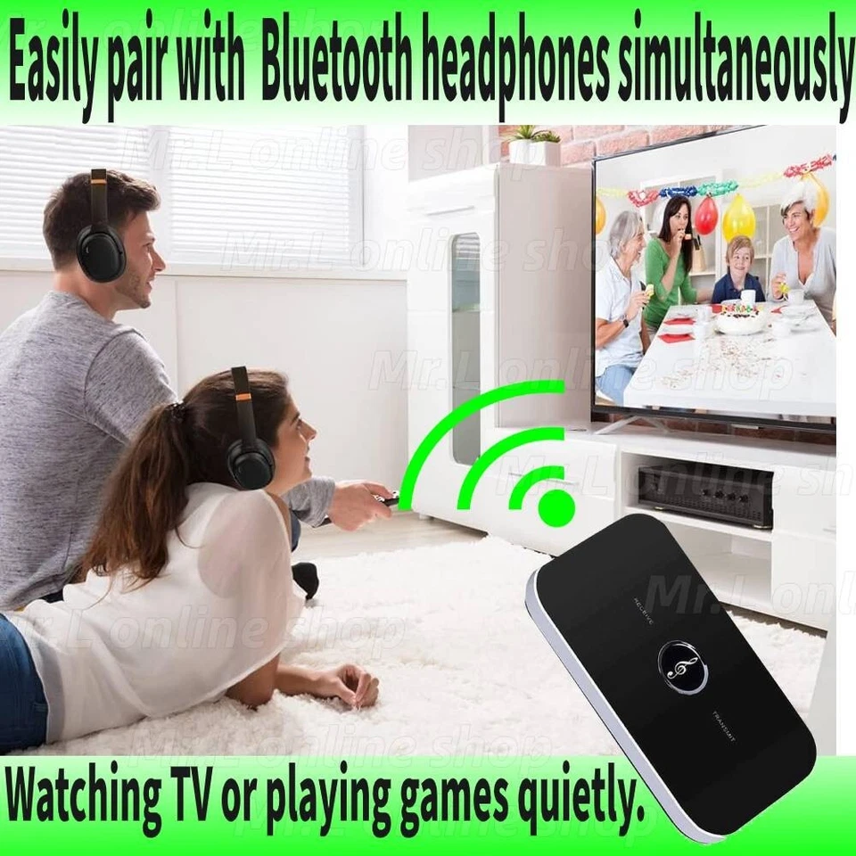 Bluetooth 5.0 Transmitter Receiver 2 IN 1 Wireless Audio 3.5mm Jack Aux Adapter - Image 4 of 4