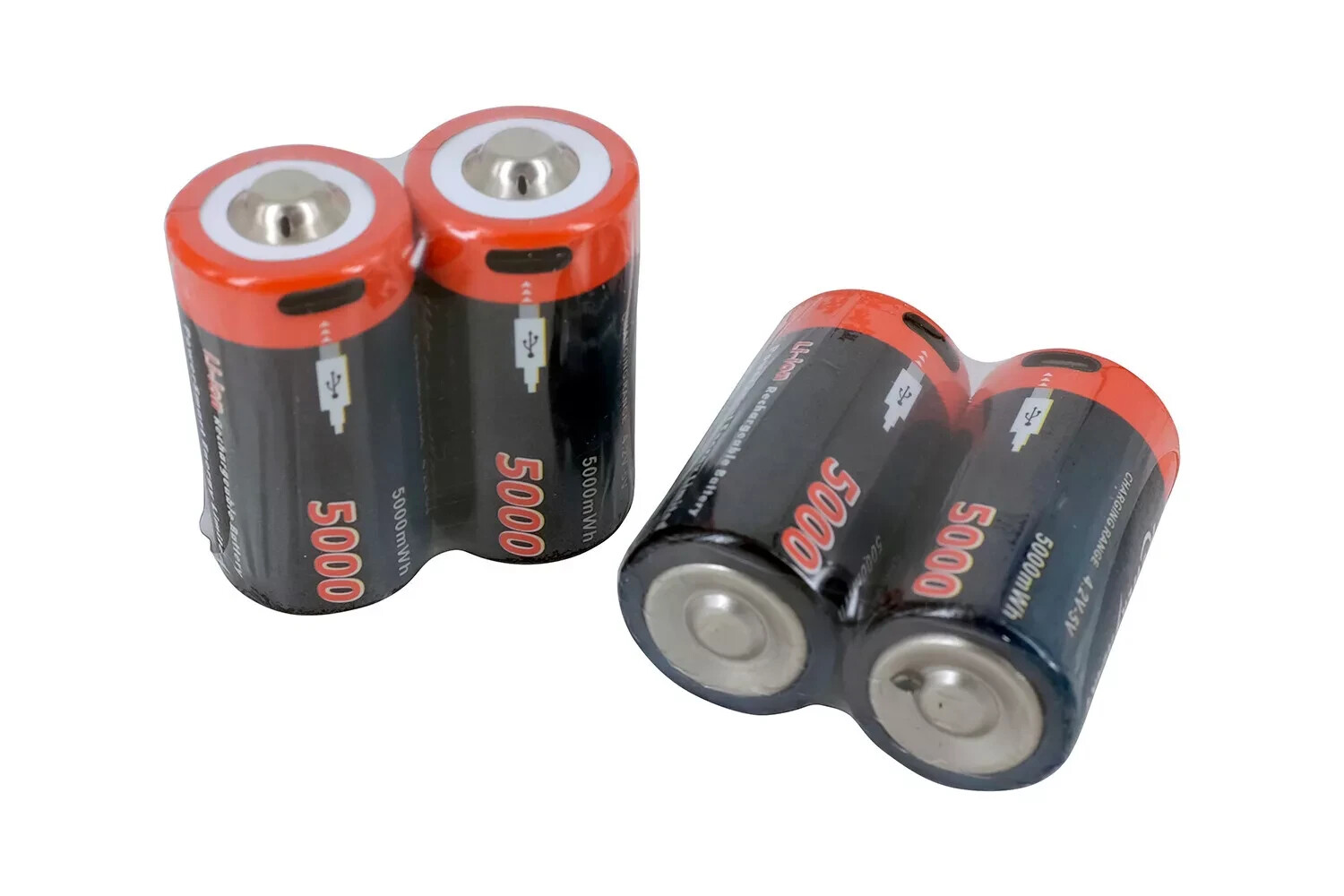 1.5V 5000mWh 4-Pack USB C LR14 Baby C batteries Lithium
