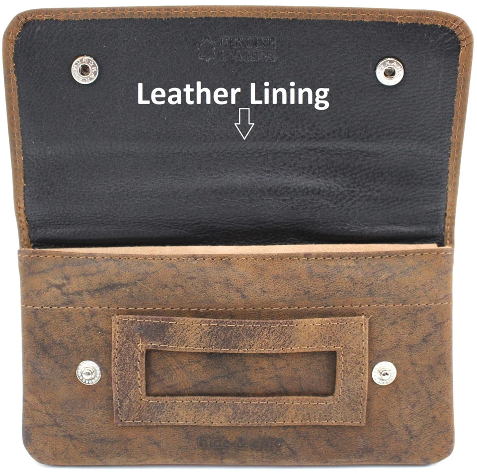 Bolsa de tabaco de cuero de vaca de grano completo de calidad.  Marrón. Estilo: 12013. Foto 4 de 4