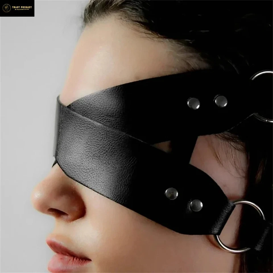 Goth PU Leather Mask Punk Cosplay Blindfold Masquerade Cute Cat Halloween Party - Image 3 of 4