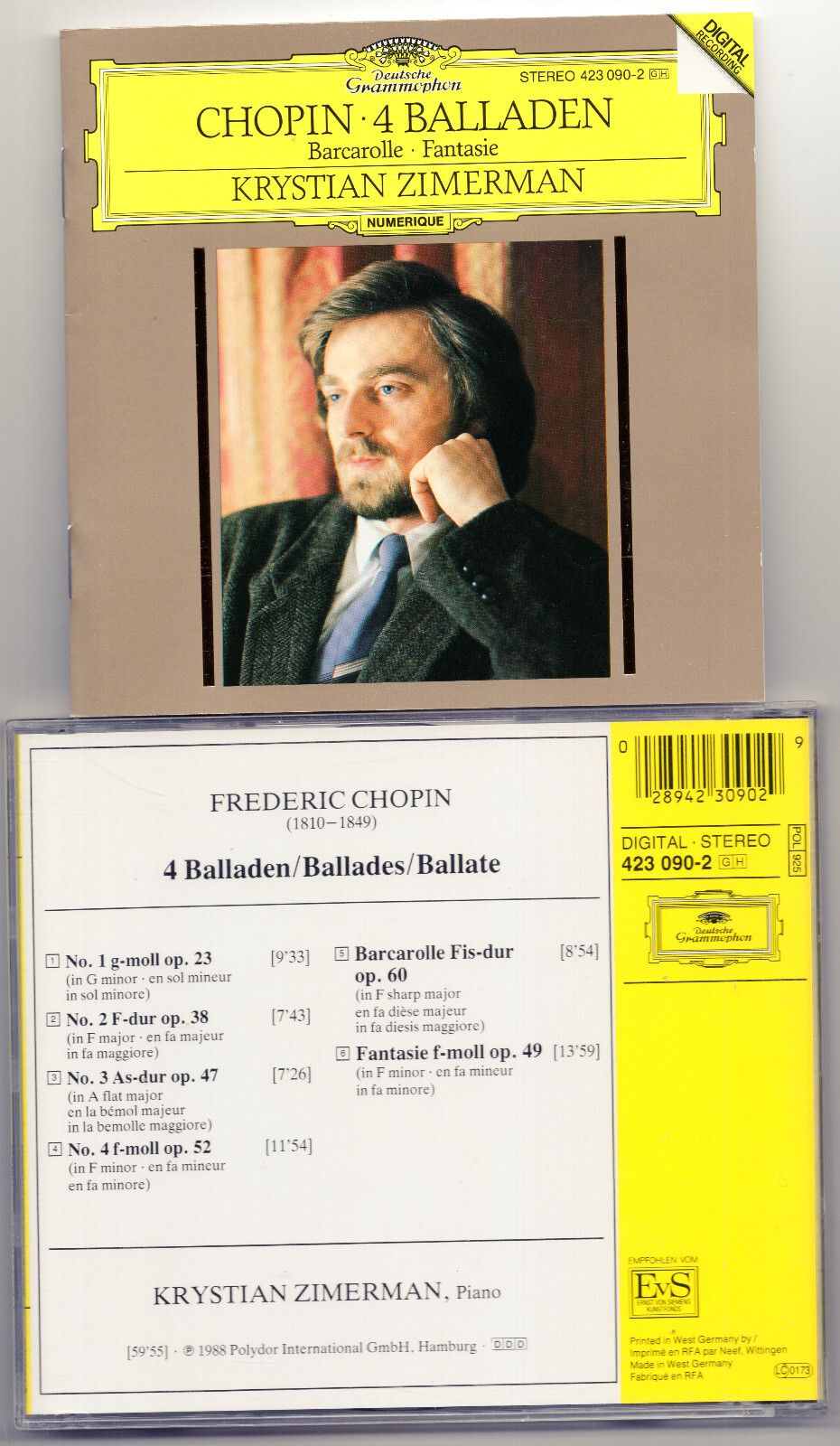 Chopin - 4 Ballades/Barcarolle Op. 60/Fantasie Op. 49, Zimerman DG UK CD