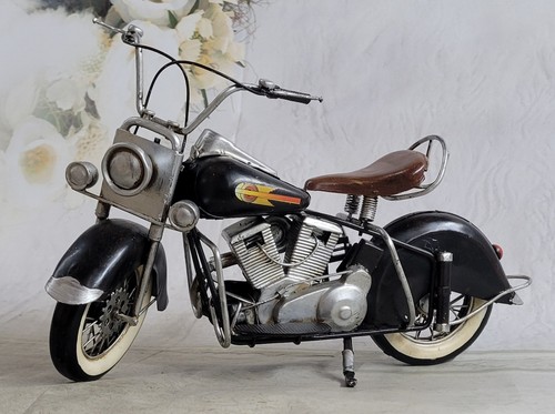 Ręcznie robiony indyjski motocykl 1:8 blaszany blacha styl antyczny metal model super - Zdjęcie 1 z 6