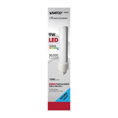 #ad #ad Satco S29853 9 Watt LED PL 4 Pin 5000K G24q Base 1 or 10 Pack $124.99