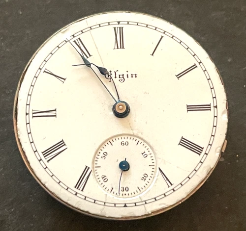 Antique 1894 Elgin Grade 110  Pocket Watch Movement Parts/Repair 0s 11j