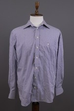 Vintage Eton Sweden Blue Check Long Sleeve Button Down Shirt Size 16 41