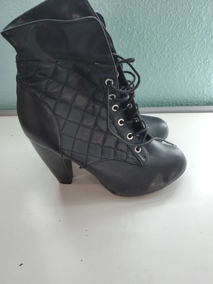 Botas Tacón Bambú Mozza-22 Talla 10 Negras Foto 4 de 4